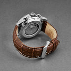Revue Thommen Men's Airspeed XL 44mm Chronograph Silver Brown Automatic Watch