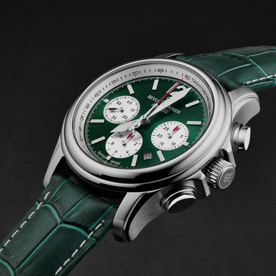 Revue Thommen Men's Airspeed Chronograph Green Leather Automatic Watch