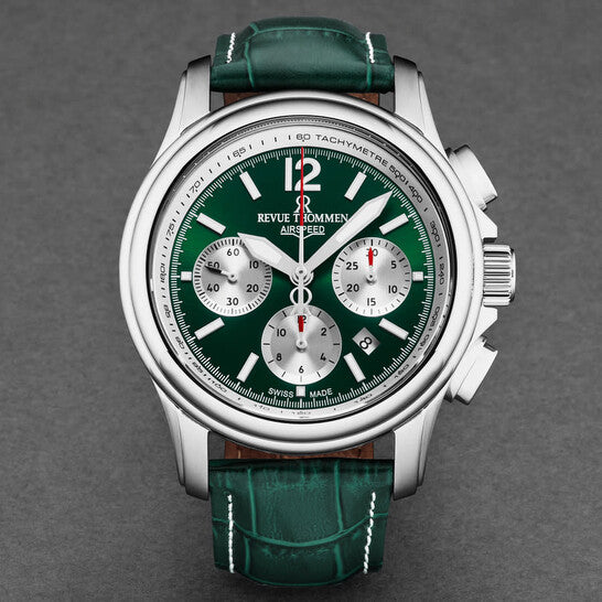 Revue Thommen Men's Airspeed XL 44mm Chronograph Green Automatic Watch