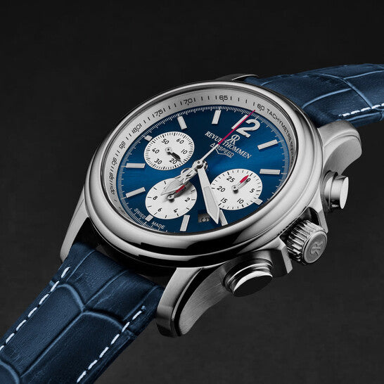 Revue Thommen Men's Airspeed XL 44mm Chronograph Blue Automatic Watch