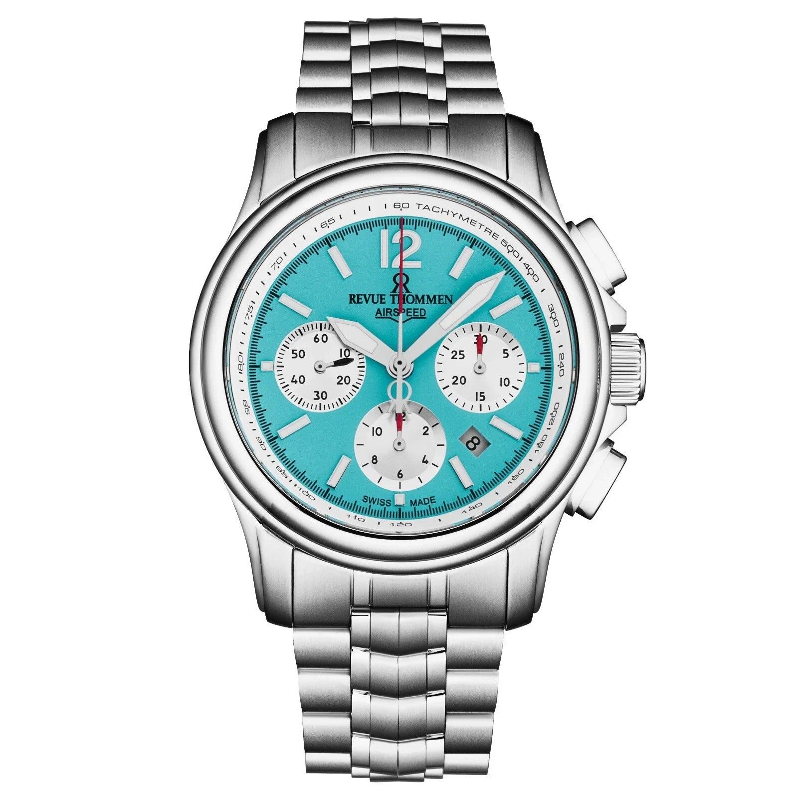 Revue Thommen Men's Airspeed XL 44mm Chronograph Automatic Glacier Blue Watch