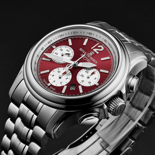 Revue Thommen Air Speed Chrono 46mm Red Automatic Men's Watch
