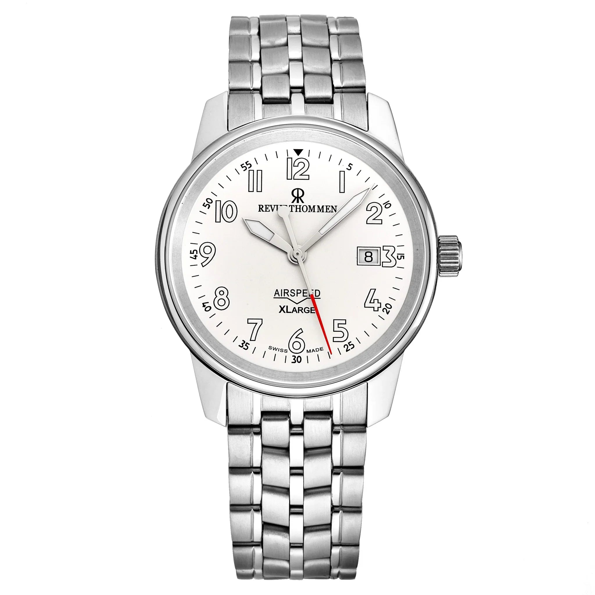 Revue Thommen Airspeed XL Men's 42mm Silver Automatic Watch