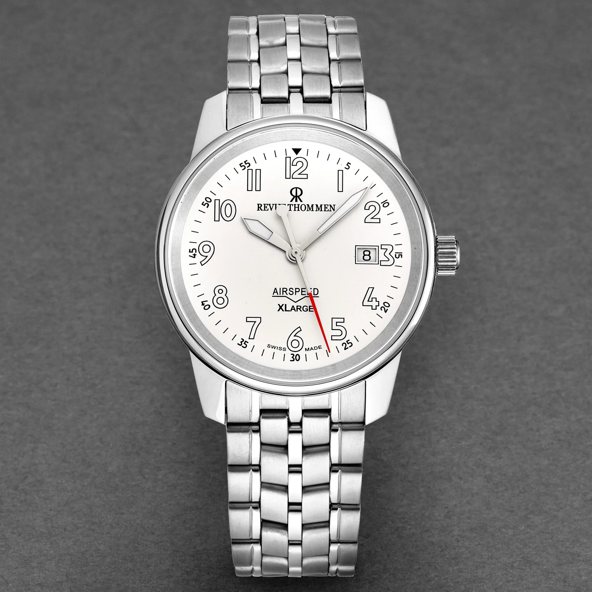 Revue Thommen Airspeed XL Men's 42mm Silver Automatic Watch