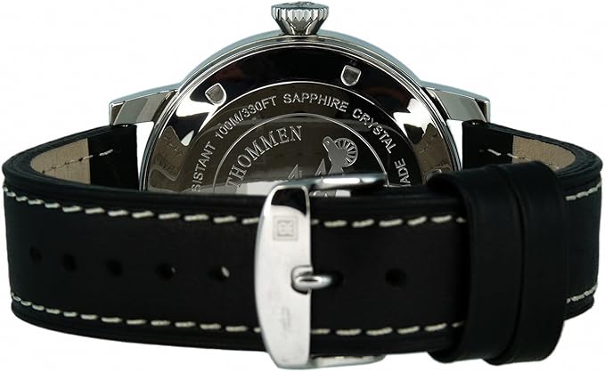 Revue Thommen Men's Airspeed XL Black Leather Automatic Watch