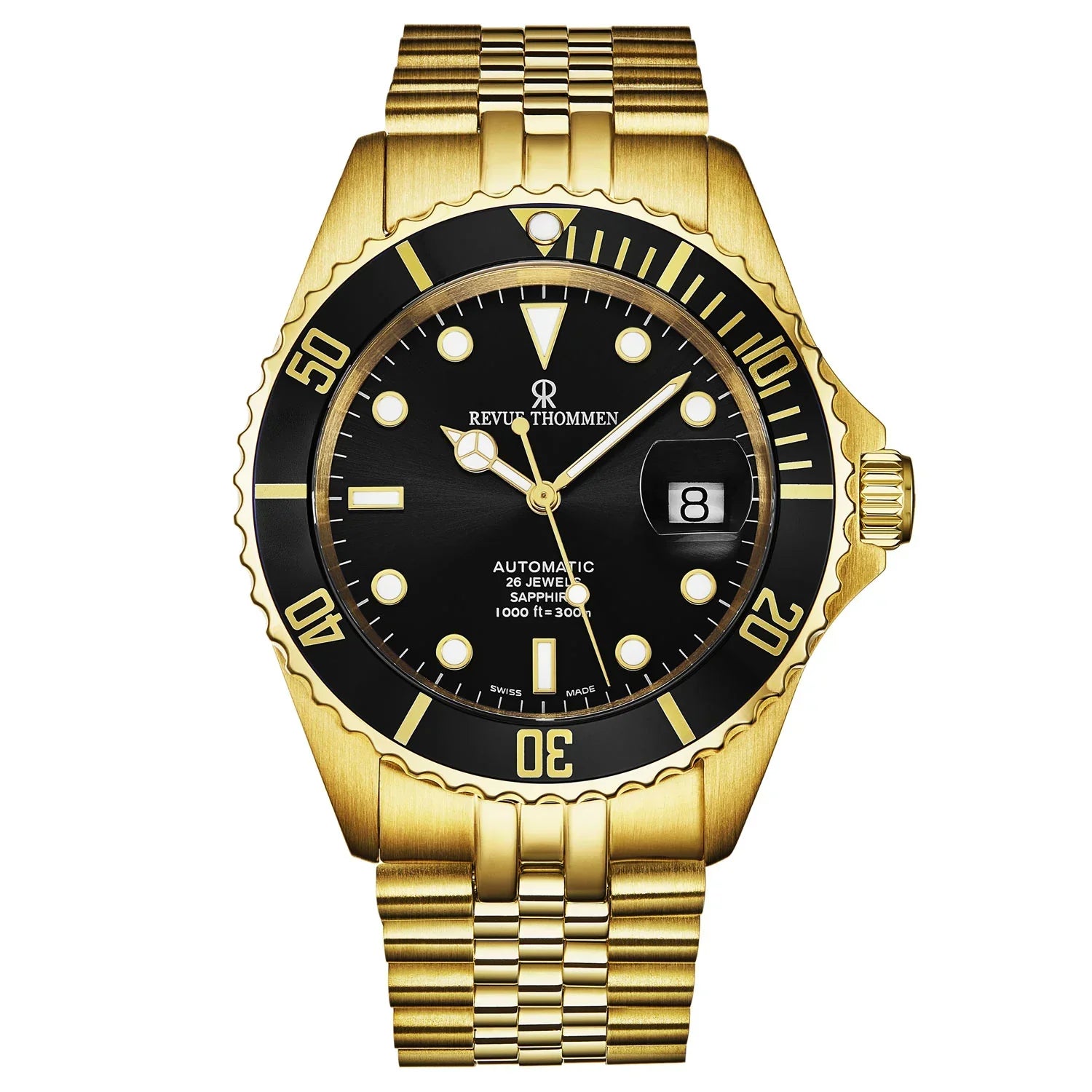 Revue Thommen Men's Diver Black Gold Automatic Watch