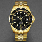 Revue Thommen Men's Diver Black Gold Automatic Watch