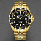 Revue Thommen Diver Men's 42mm Black Gold Automatic Watch