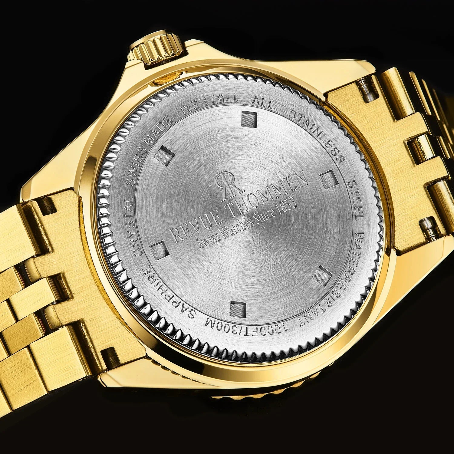Revue Thommen Men's Diver Black Gold Automatic Watch