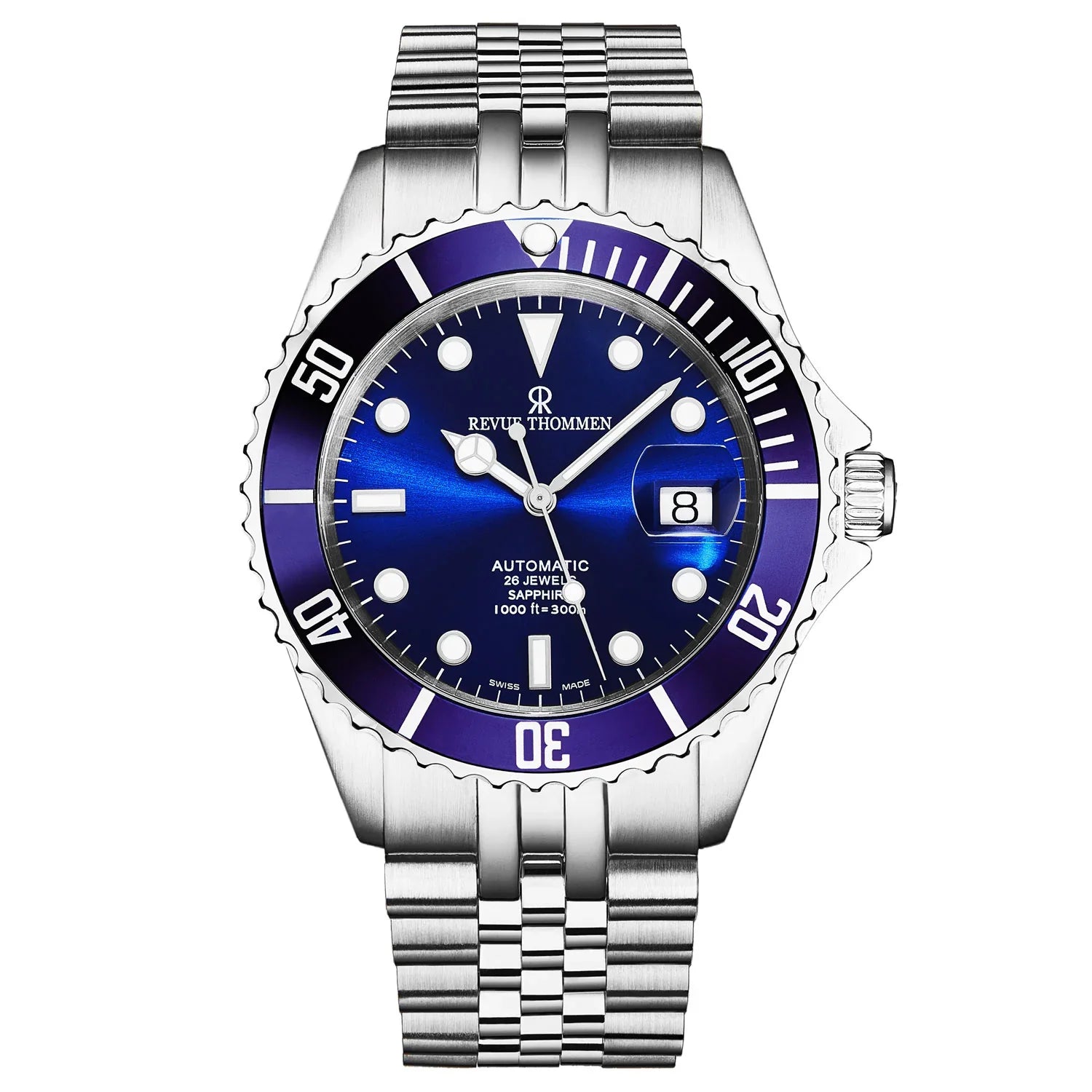 Revue Thommen Blue Dial Steel 'Diver' Automatic Men's Watch