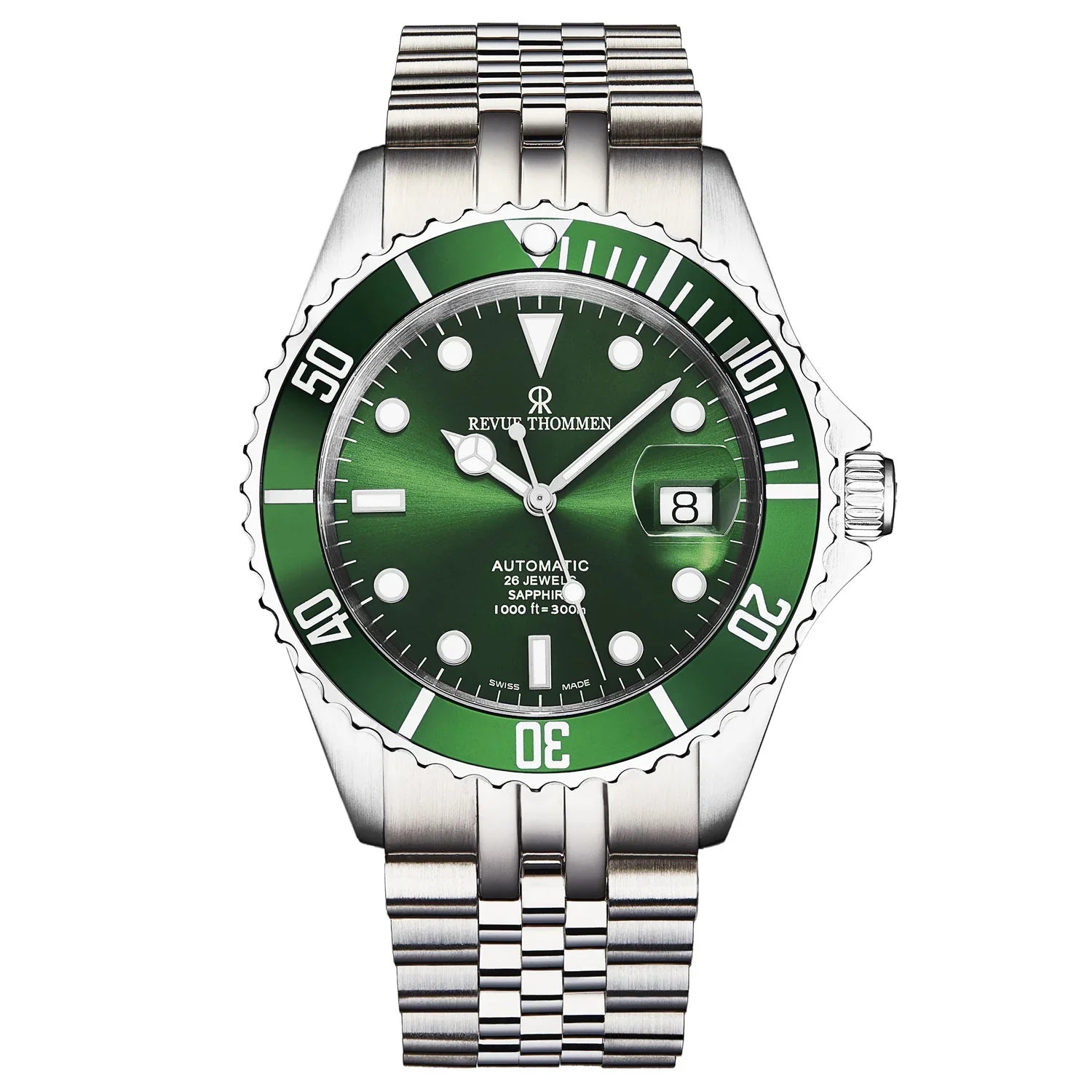 Revue Thommen Diver Men's 42mm Green Automatic Watch
