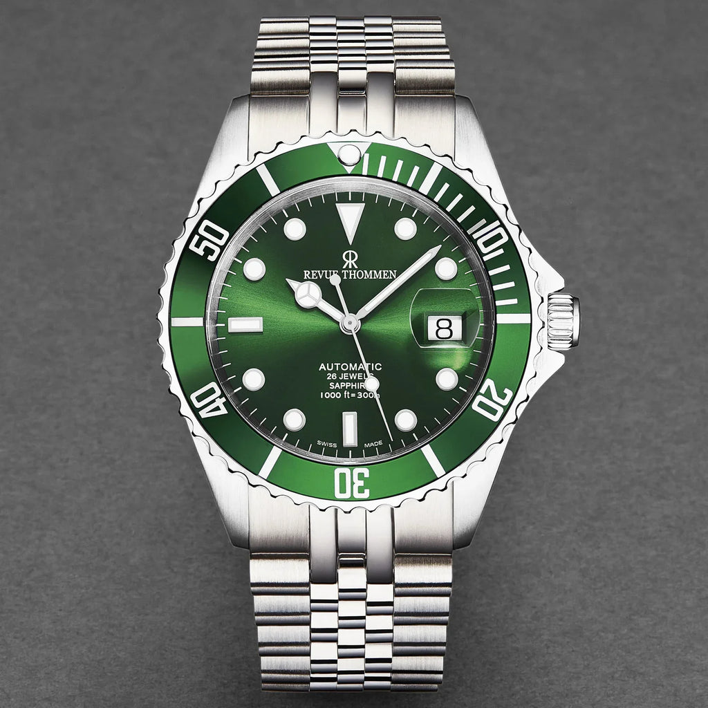 Revue Thommen Diver Men's 42mm Green Automatic Watch