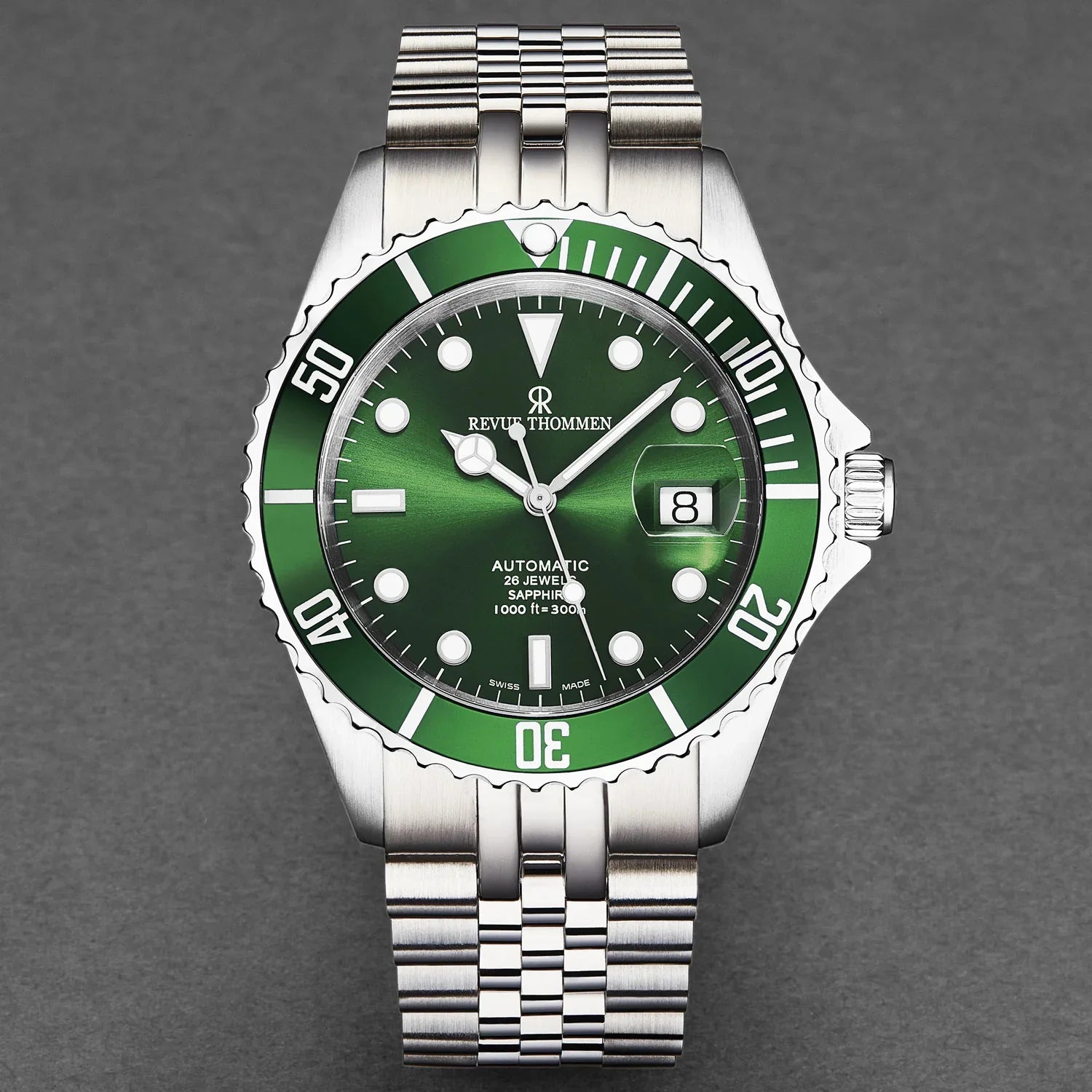 Revue Thommen Diver Men's 42mm Green Automatic Watch