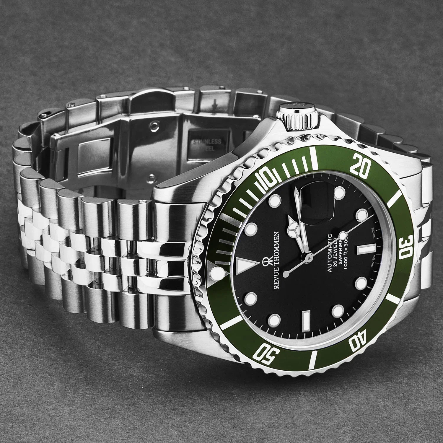 Revue Thommen Diver Men’s Black Stainless Steel Automatic Watch