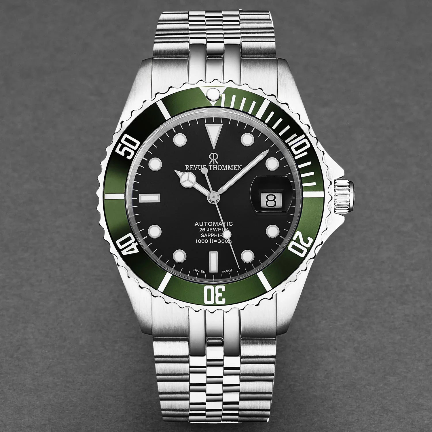 Revue Thommen Diver Men’s 42mm Black Green Automatic Watch