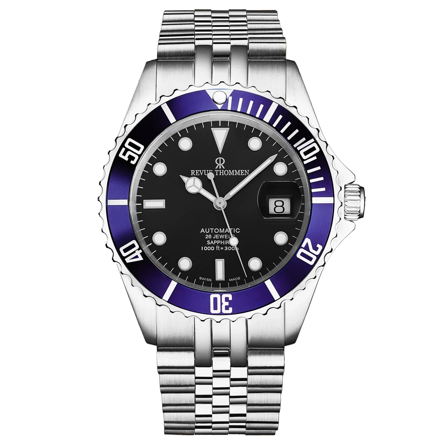 Revue Thommen Diver Men’s Stainless Steel Black Blue Automatic Watch