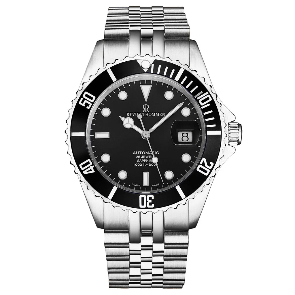 Revue Thommen Men's Diver 42mm Black Stainless Steel Automatic Watch