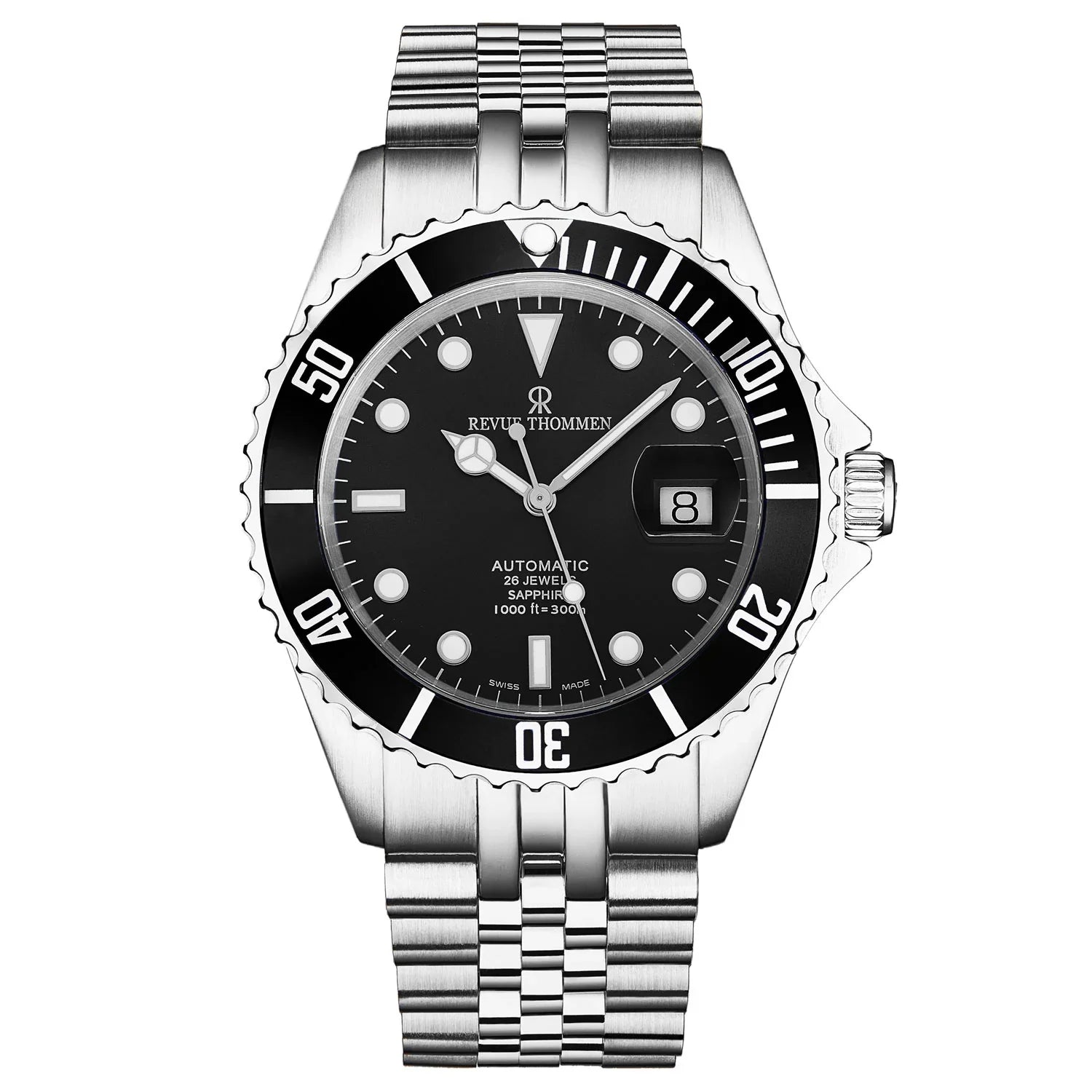 Revue Thommen Men's Diver 42mm Black Stainless Steel Automatic Watch