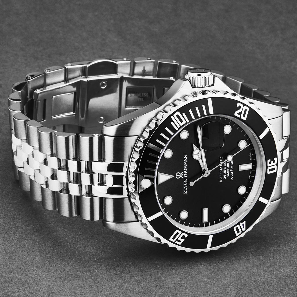 Revue Thommen Men's Diver 42mm Black Stainless Steel Automatic Watch