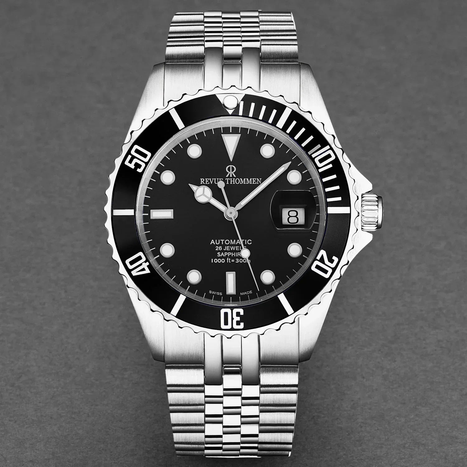 Revue Thommen Men's Diver Black Stainless Steel Automatic Watch