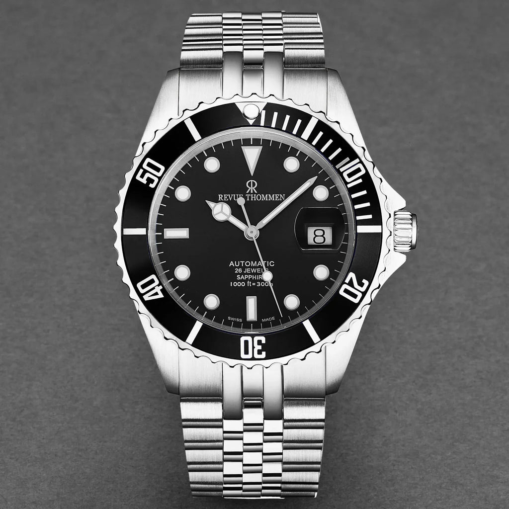 Revue Thommen Men's Diver 42mm Black Stainless Steel Automatic Watch