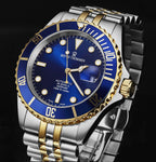 Revue Thommen Men's Diver 42mm Blue Two-Tone Gold Automatic Watch
