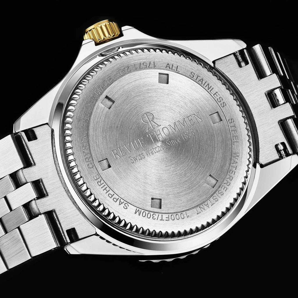 Revue Thommen Men's Diver Blue Two-Tone Stainless Steel Automatic Watch