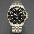 Revue Thommen Men's Diver 42mm Black Two-Tone Gold Automatic Watch