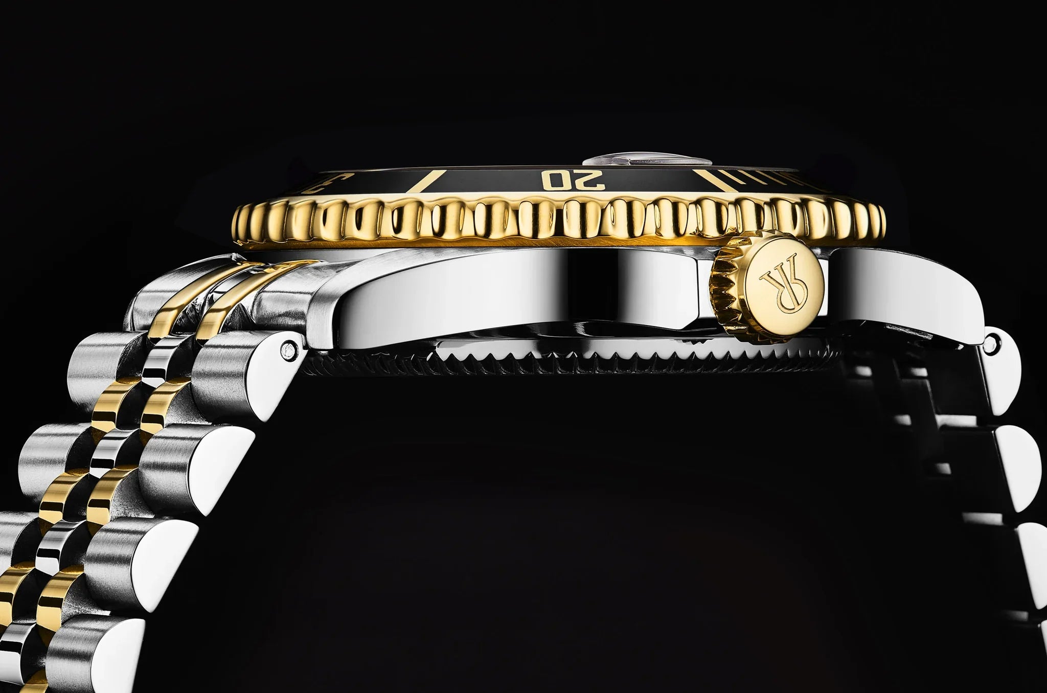Revue Thommen Men's Diver 42mm Black Two-Tone Gold Automatic Watch