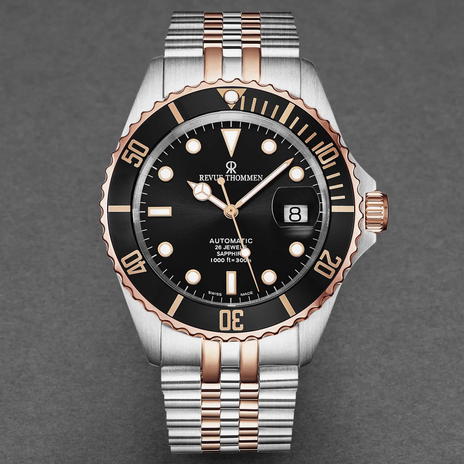 Revue Thommen Men's Diver 42mm Black Two-Tone Automatic Watch