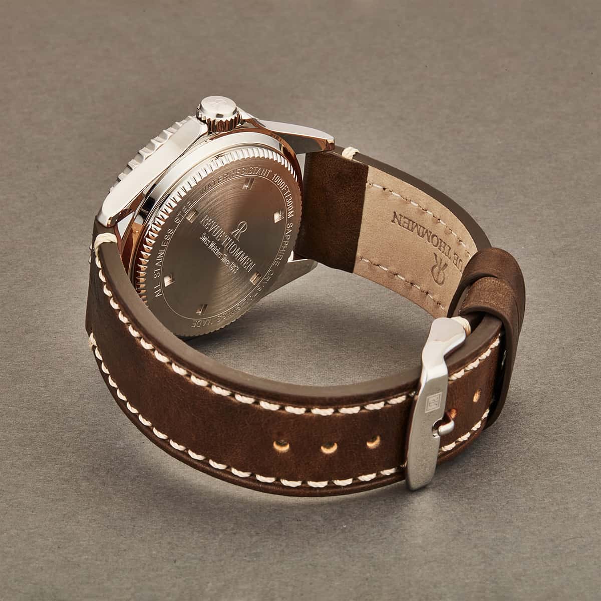Revue Thommen Diver Men's 42mm Silver Brown Automatic Watch