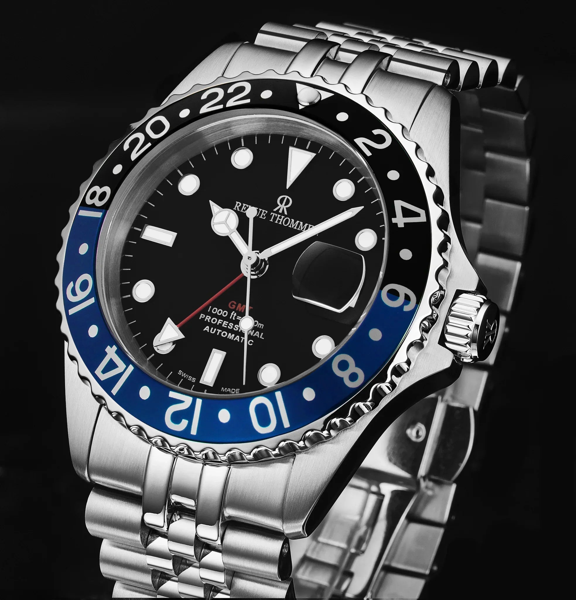 Revue Thommen Diver GMT Men’s Black Blue Automatic Watch