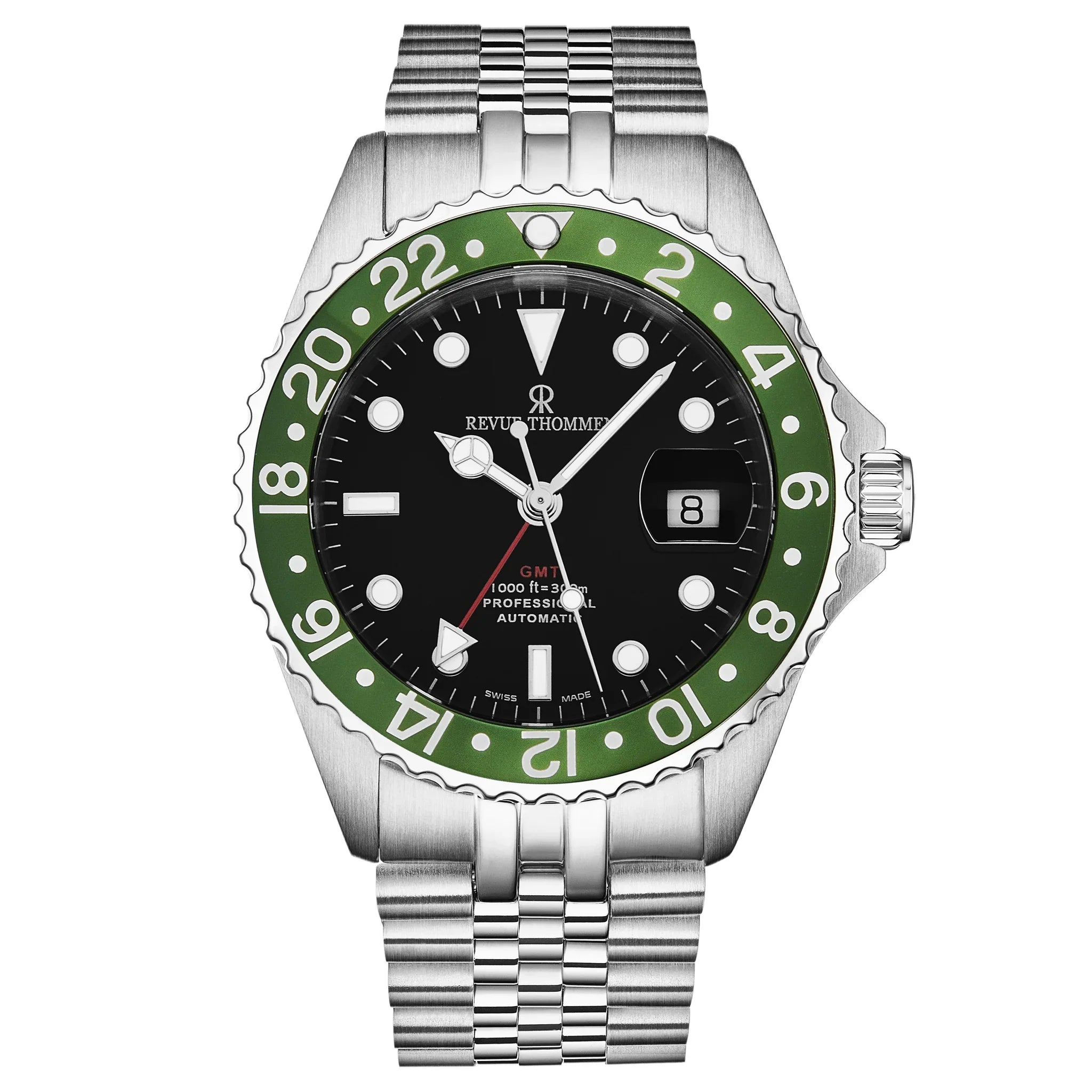 Revue Thommen Diver Black Dial GMT 42mm Automatic Men's Watch