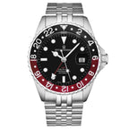 Revue Thommen Men's Diver GMT Stainless Steel 42mm Black Red Automatic Watch