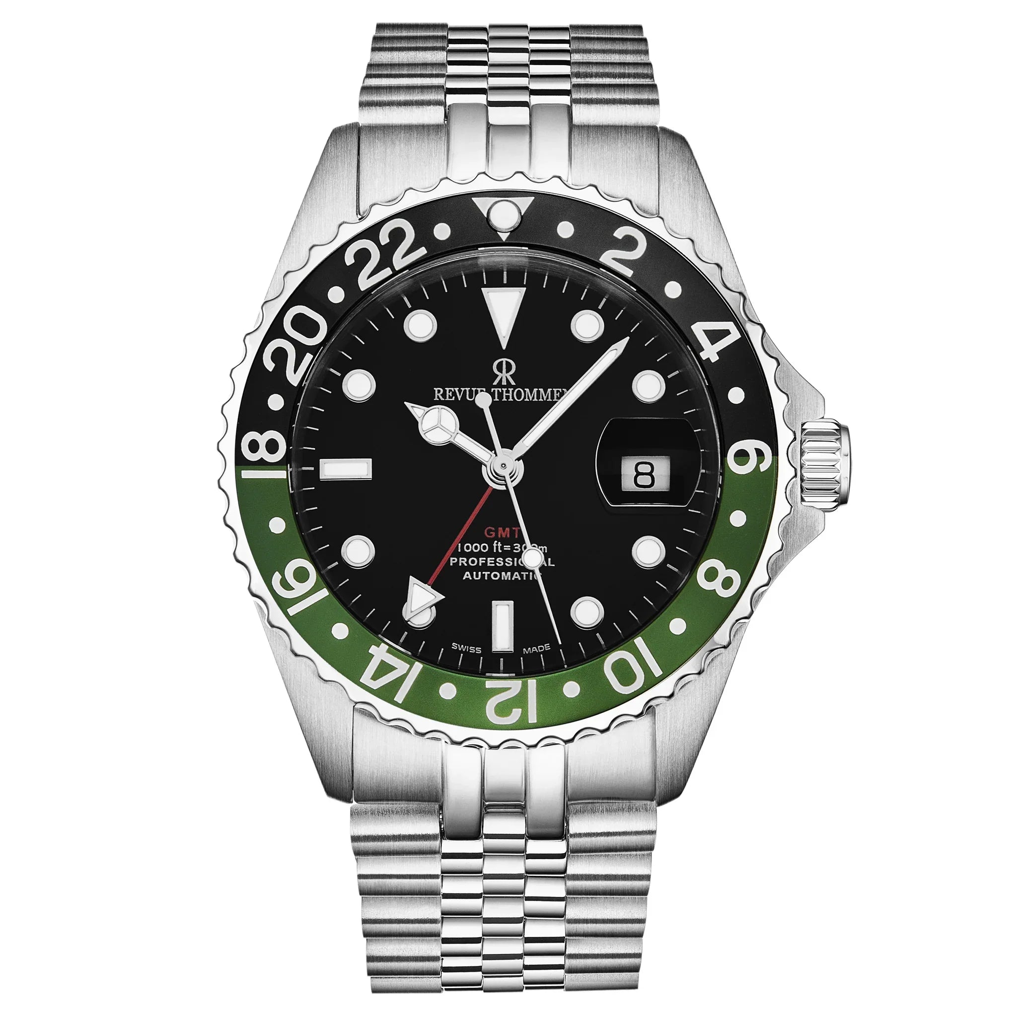 Revue Thommen 'Diver' Black Dial Steel 42mm Automatic Men's Watch