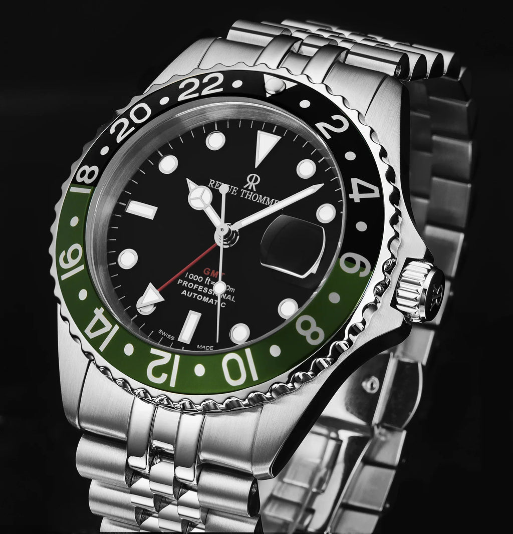 Revue Thommen Diver GMT Men’s Black Green Automatic Watch