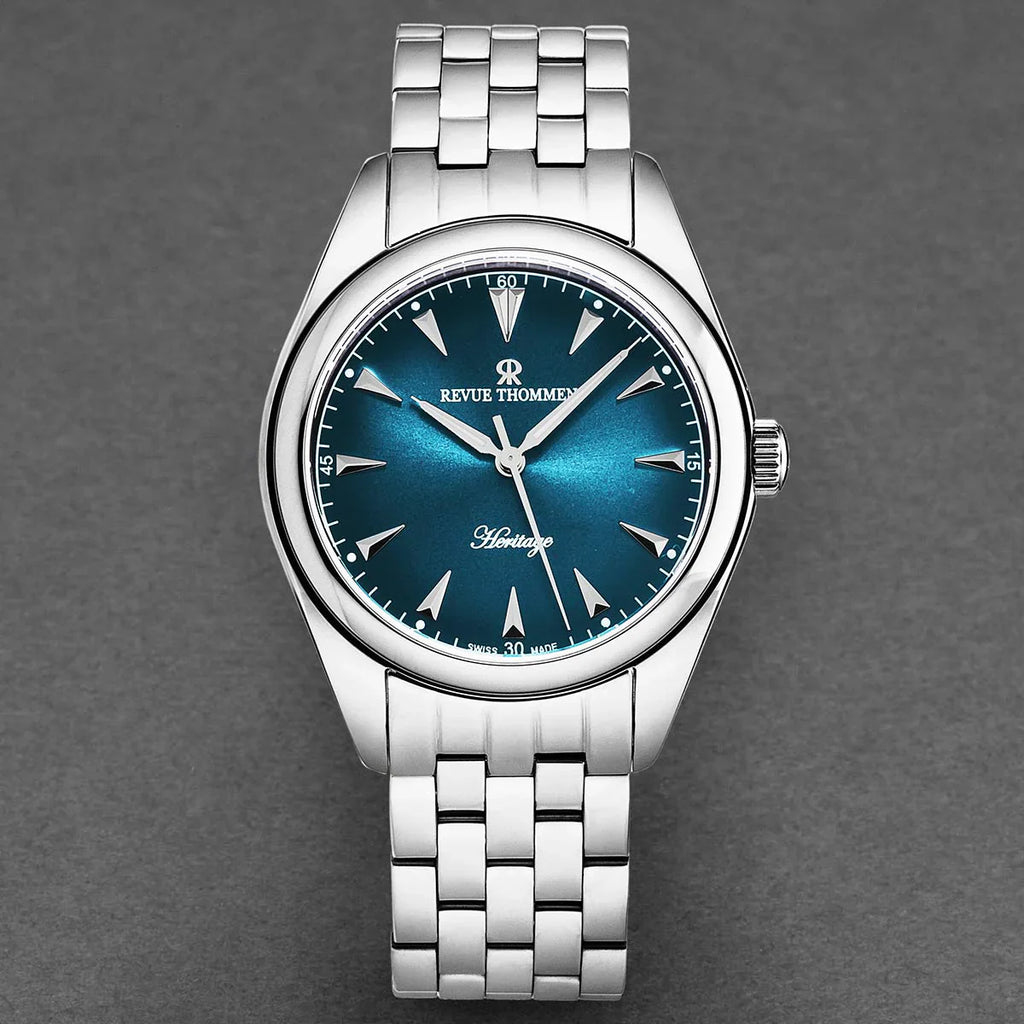 Revue Thommen Blue Dial Steel 42mm Automatic Men's Watch
