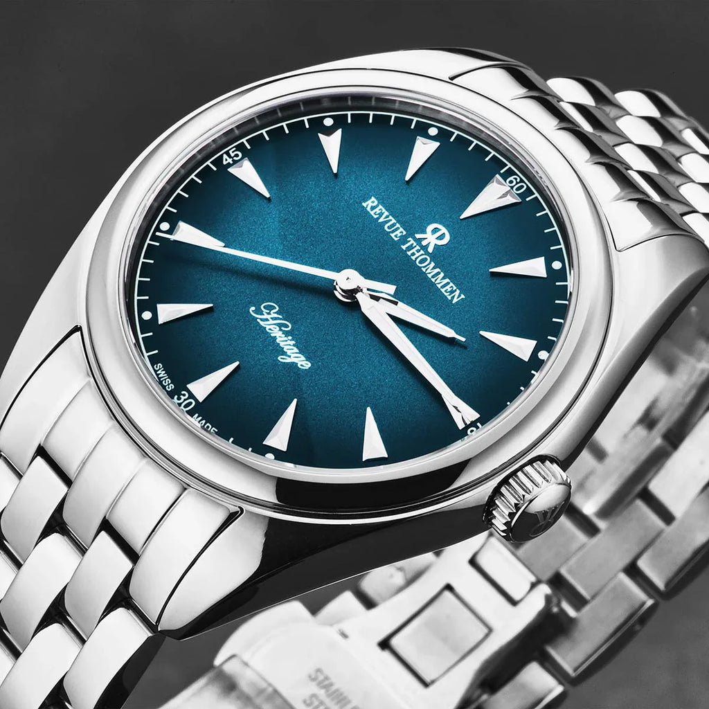 Revue Thommen Blue Dial Steel 42mm Automatic Men's Watch