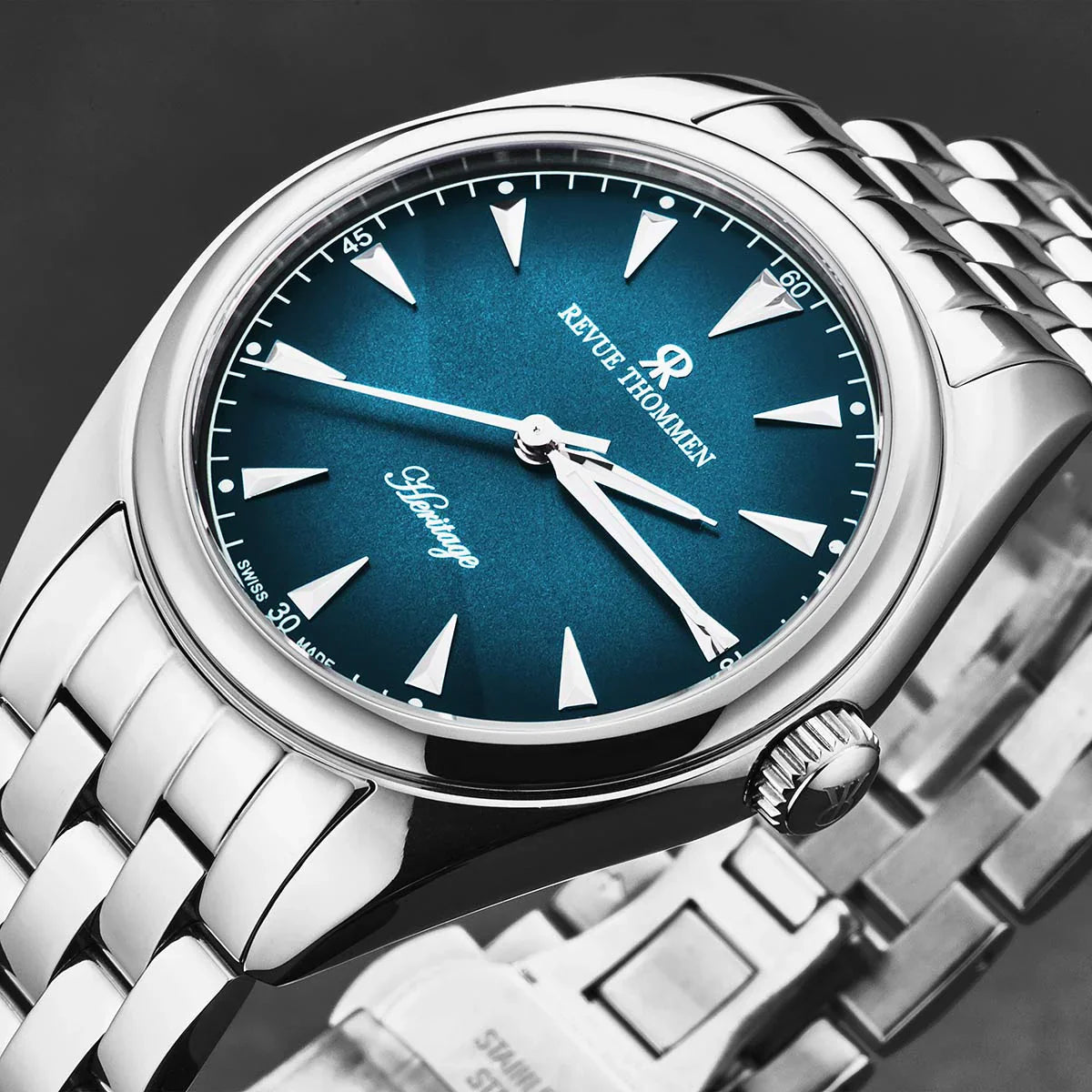 Revue Thommen Blue Dial Steel 42mm Automatic Men's Watch