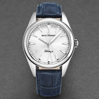 Revue Thommen Heritage Men’s Silver Blue Leather Strap Automatic Watch