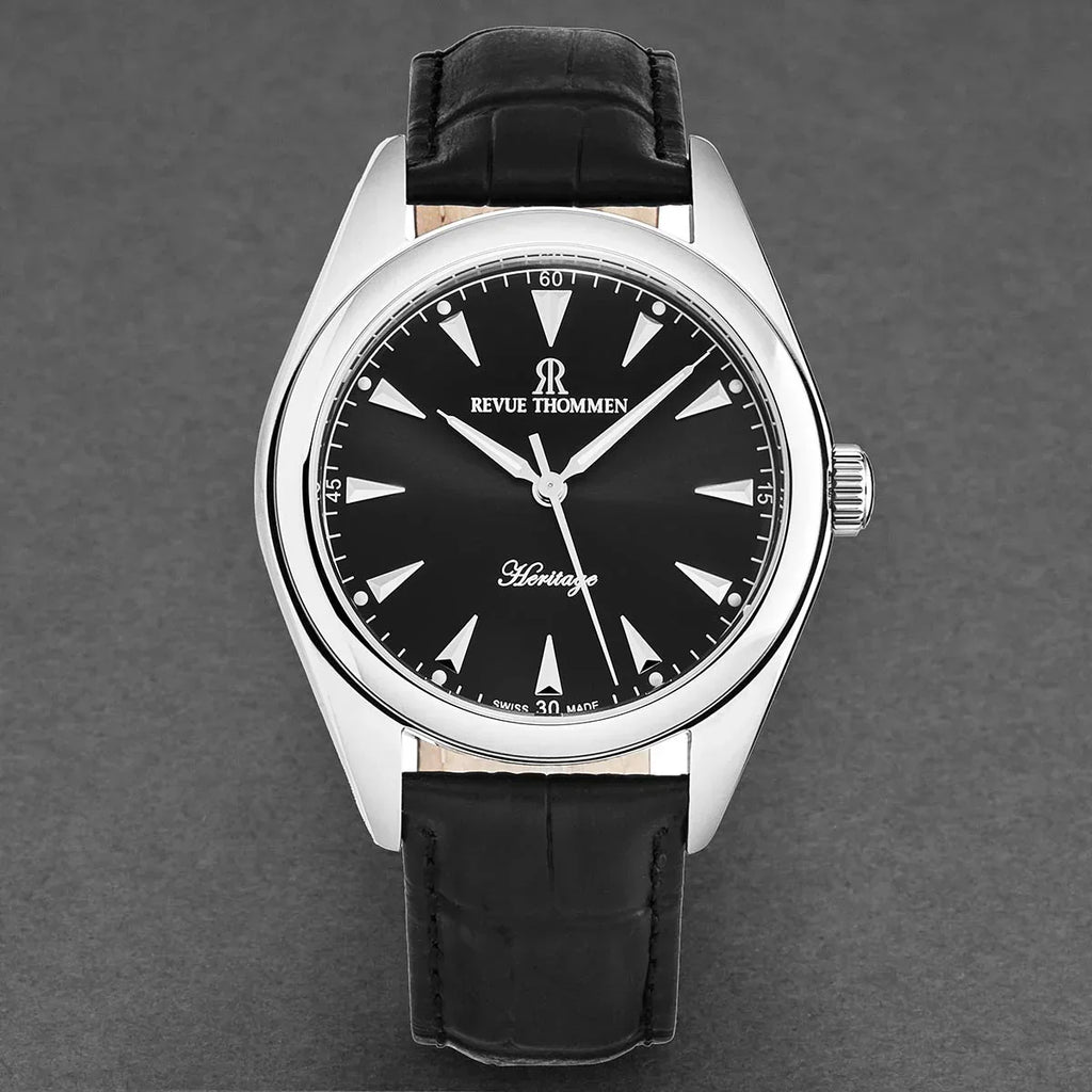 Revue Thommen Heritage Men’s Black Leather Strap Automatic Watch