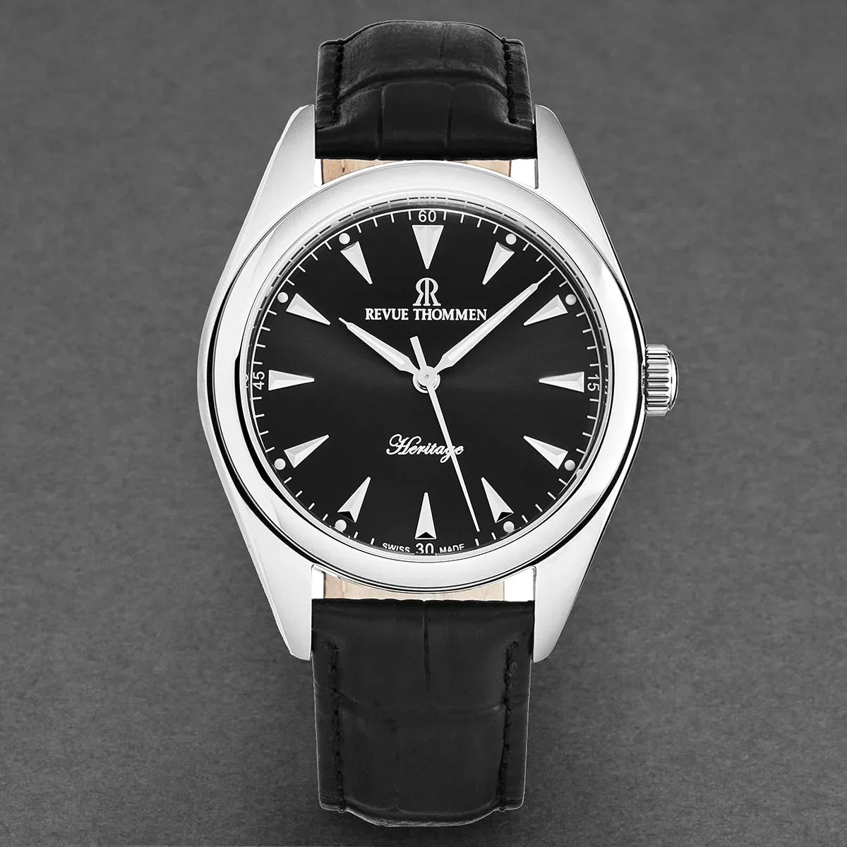 Revue Thommen Heritage Men’s Black Leather Strap Automatic Watch