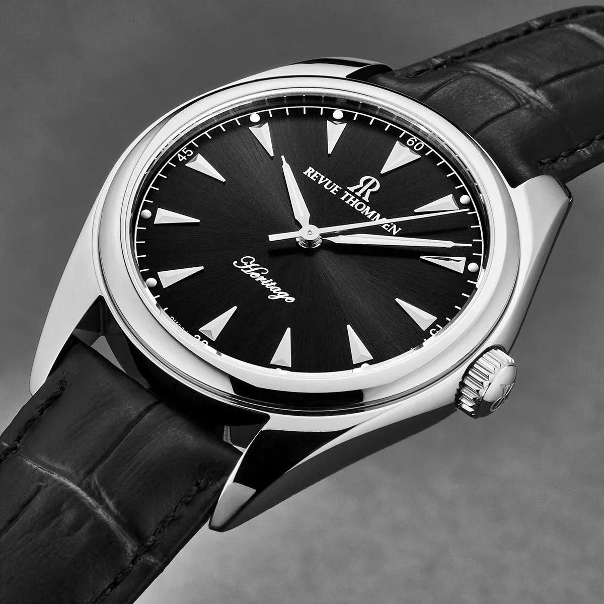 Revue Thommen Heritage Men’s Black Leather Strap Automatic Watch