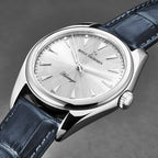 Revue Thommen Heritage Men’s Silver Blue Leather Strap Automatic Watch