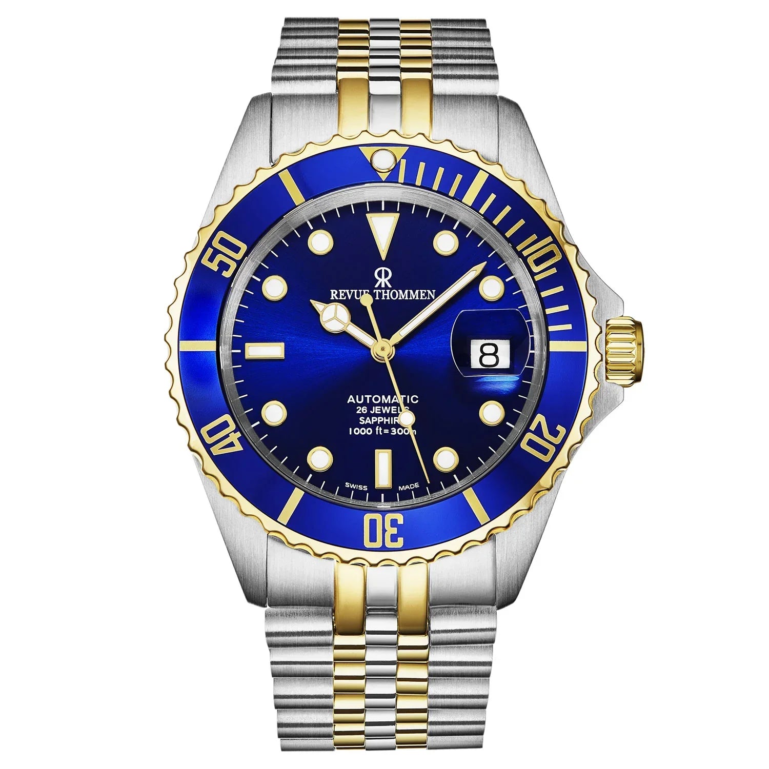 Revue Thommen Men's Diver Blue Two-Tone Stainless Steel Automatic Watch