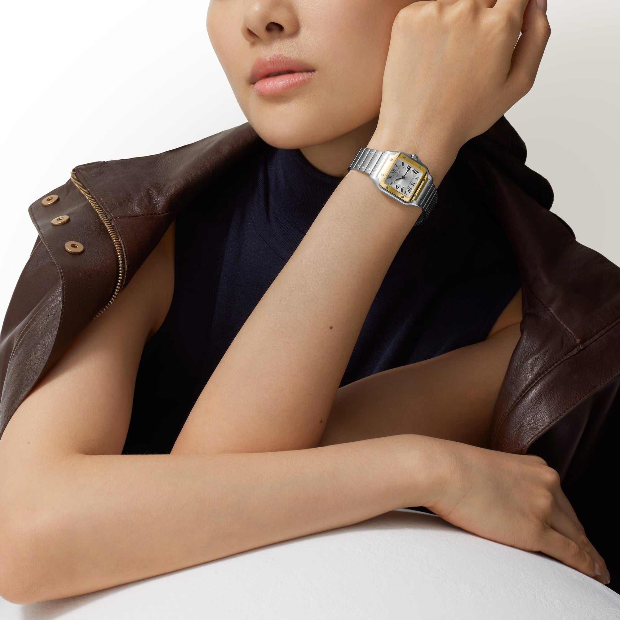 Santos De Cartier Watch | 27mm, Stainless Steel, Silver Dial