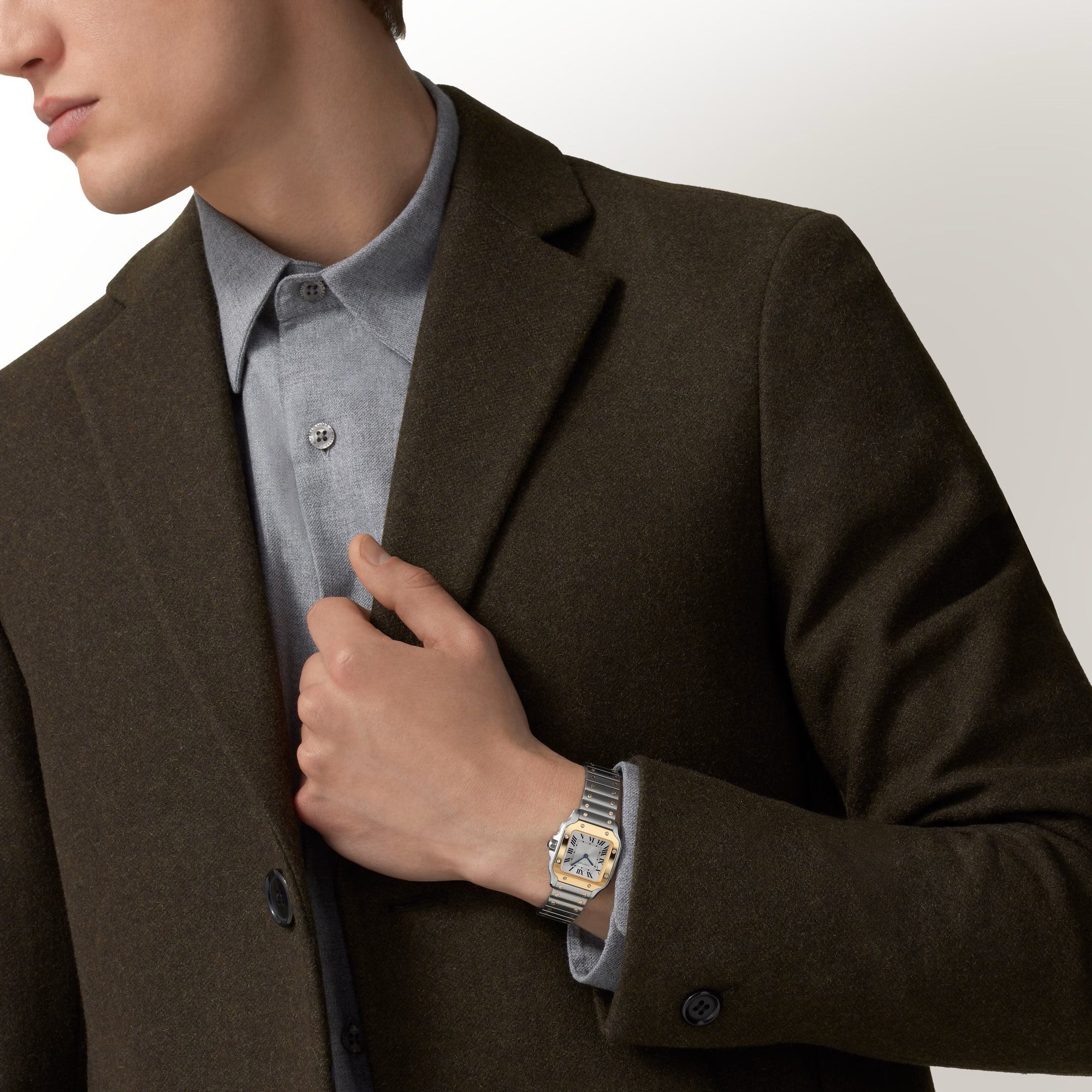 Santos De Cartier Watch | 27mm, Stainless Steel, Silver Dial