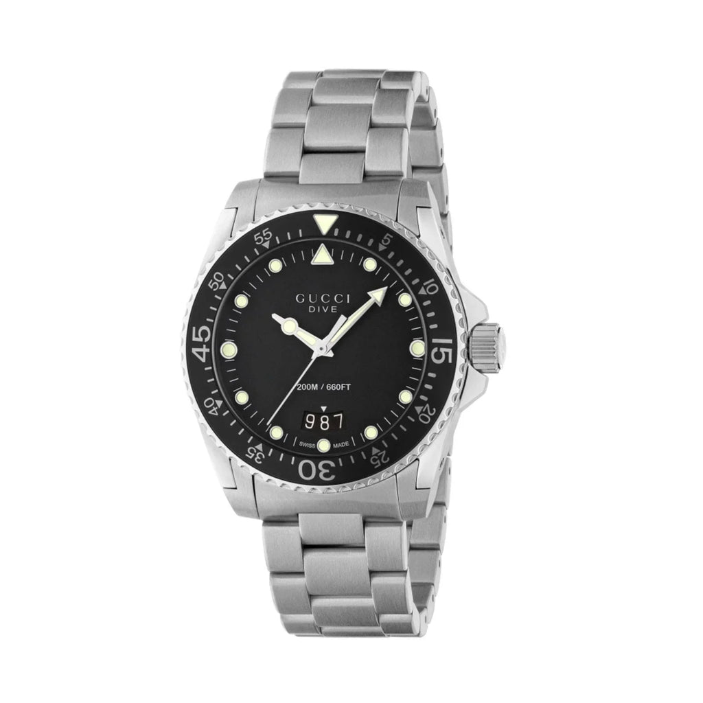 Gucci Watch Dive 40mm Silver Matte Black