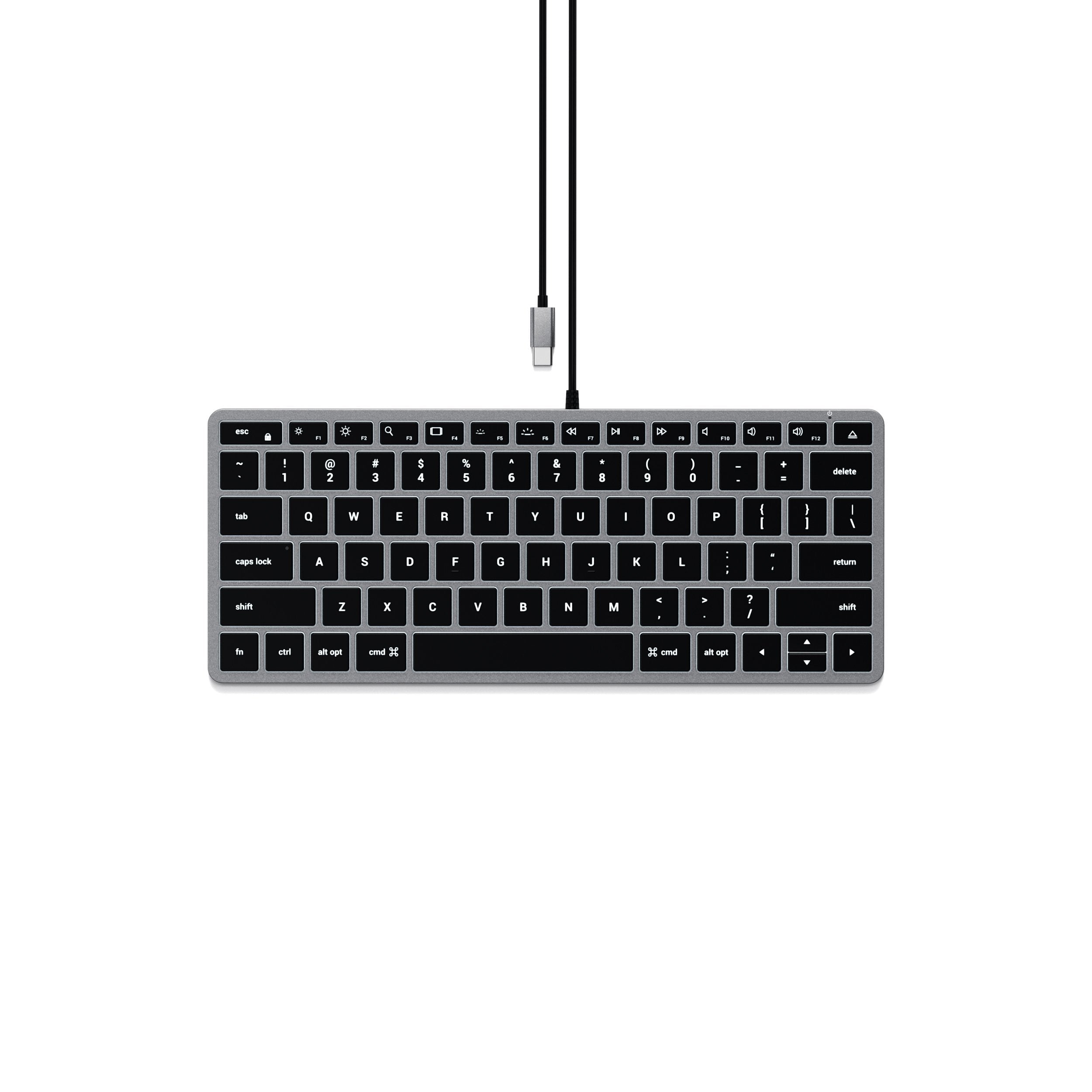 Schlanke, kabelgebundene W1-Tastatur mit Hintergrundbeleuchtung