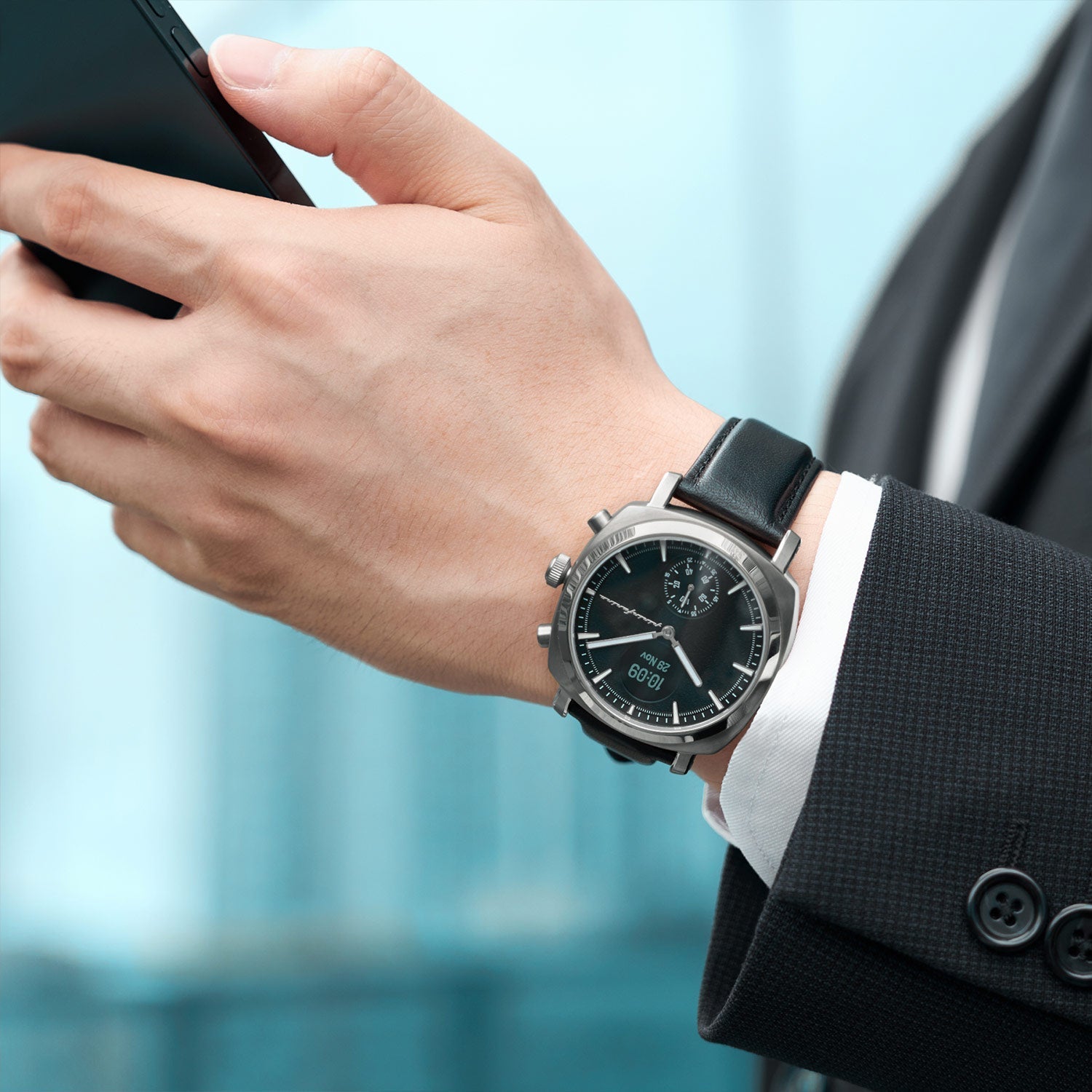 Pininfarina Senso Hybrid Men's Black Smartwatch